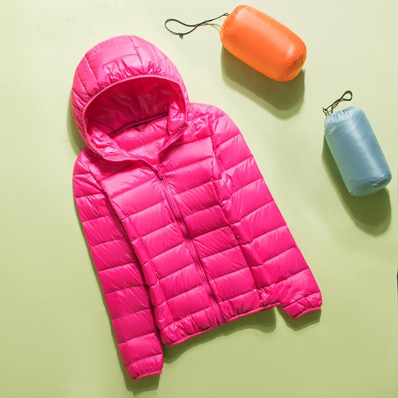 Damen Winter-Stehkragen, einfarbig, langärmelig, schlank, leicht, lässig, Daunenjacke, S-7XL 5XL von Joom DACH