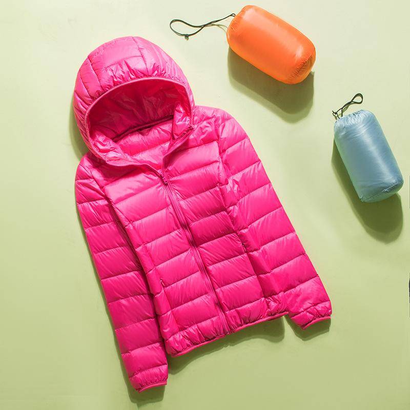 Damen Winter-Stehkragen, einfarbig, langärmelig, schlank, leicht, lässig, Daunenjacke, S-7XL 5XL von Joom DACH