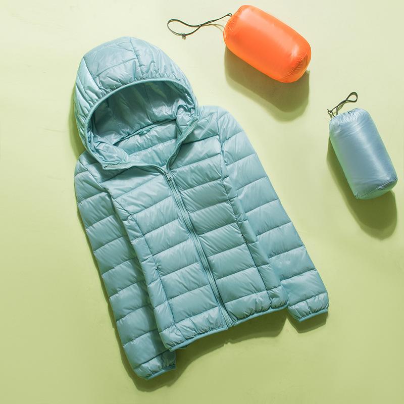 Damen Winter-Stehkragen, einfarbig, langärmelig, schlank, leicht, lässig, Daunenjacke, S-7XL 7XL von Joom DACH