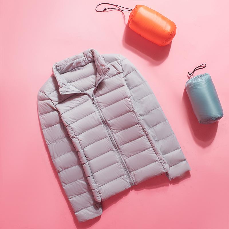 Damen Winter-Stehkragen, einfarbig, langärmelig, schlank, leicht, lässig, Daunenjacke, S-7XL M von Joom DACH