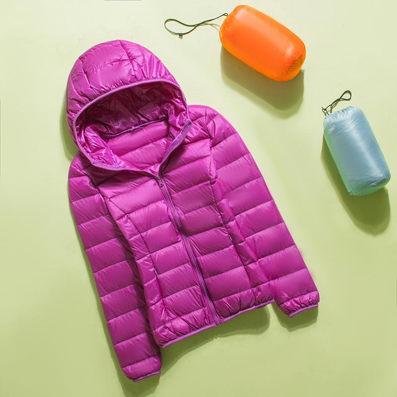 Damen Winter-Stehkragen, einfarbig, langärmelig, schlank, leicht, lässig, Daunenjacke, S-7XL M von Joom DACH