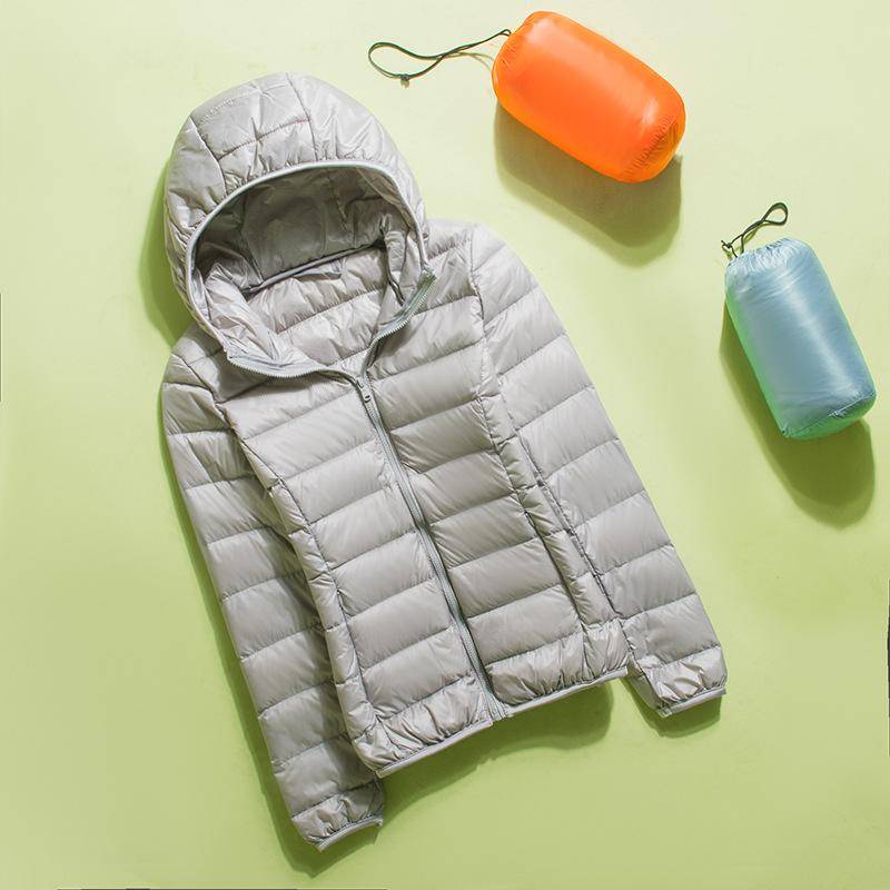 Damen Winter-Stehkragen, einfarbig, langärmelig, schlank, leicht, lässig, Daunenjacke, S-7XL S von Joom DACH