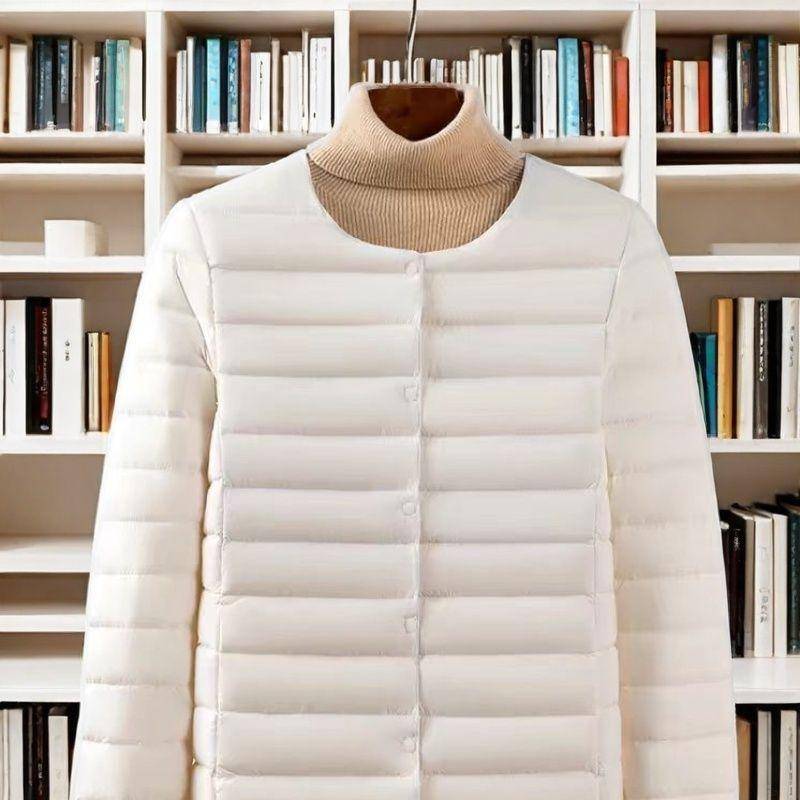 Damen Winter Übergrößen Schlanke Warme Wattierte Jacke Leichte und Bequeme Kurze Oberteile 5XL weiß von Joom DACH