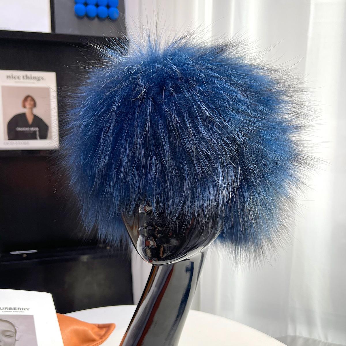 Damen Winter Warmer Echter Fuchsfell Schal Fell Stirnbänder Fuchsfell Schals Luxuriöser Nackenwärmer Gute Elastizität Natürliche Fellschals Good elasticity französisches blau von Joom DACH