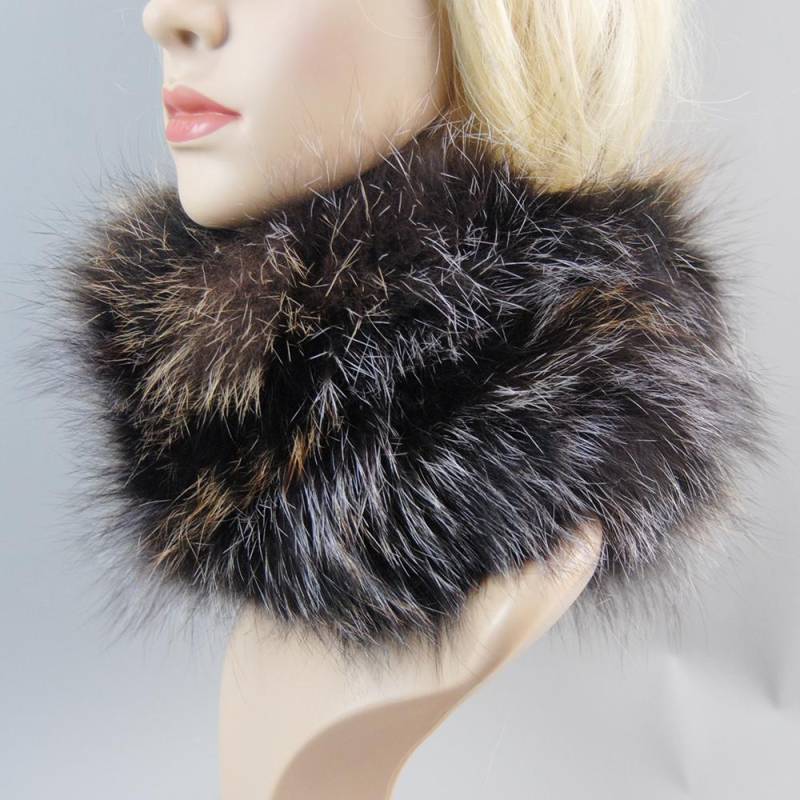 Damen Winter Warmer Echter Fuchsfell Schal Fell Stirnbänder Fuchsfell Schals Luxuriöser Nackenwärmer Gute Elastizität Natürliche Fellschals Good elasticity graue/braun von Joom DACH