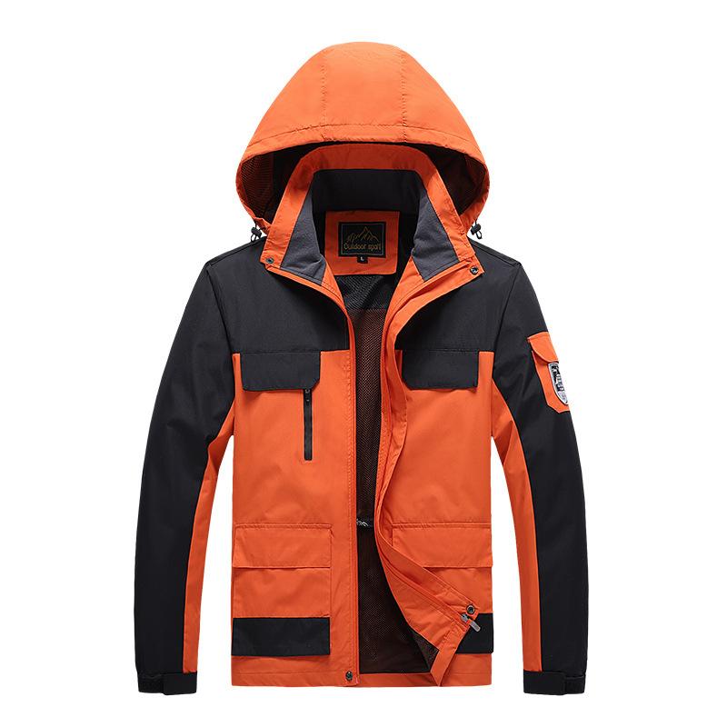 Damen Winterjacke mit Kapuze, wasserdicht, für den Außenbereich, Wandern, Sportmäntel, winddicht, Outwear 3XL orange von Joom DACH