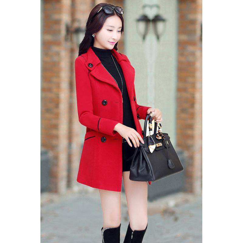 Damen Wintermantel, lockere, lässige, warme, winddichte Jacke in Übergröße, Tweed-Mantel, Business-Taille, warmer Mantel M von Joom DACH