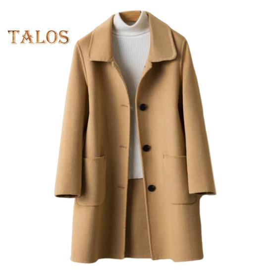 Damen Wintermantel Formeller Business-Stil Umlegekragen Einreihiger Mittellanger Mantel OL Pendlerjacke Einfarbig Dicke Oberbekleidung 2XL kamelfarben von Joom DACH