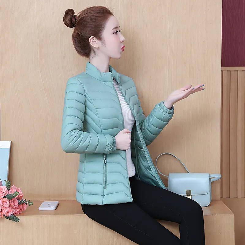 Damen Wintermantel Herbst Ultraleichte Entendaunenjacke für Damen Schlanke Pufferjacke Tragbare Oberbekleidung Winddichter Daunenmantel XXXXXL grün von Joom DACH