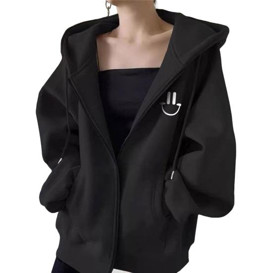 Damen Wintermantel mit Kapuze und Seitentaschen, dickes Plüschfutter, Reißverschluss, Kordelzug, Oberbekleidung, langärmelig, winddicht, wärmespeichernd, Outdoorjacke schwarz von Joom DACH