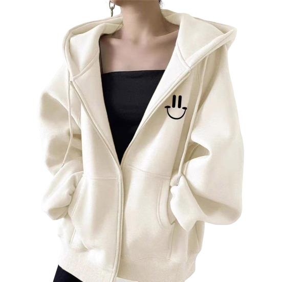 Damen Wintermantel mit Kapuze und Seitentaschen, dickes Plüschfutter, Reißverschluss, Kordelzug, Oberbekleidung, langärmelig, winddicht, wärmespeichernd, Outdoorjacke beige von Joom DACH