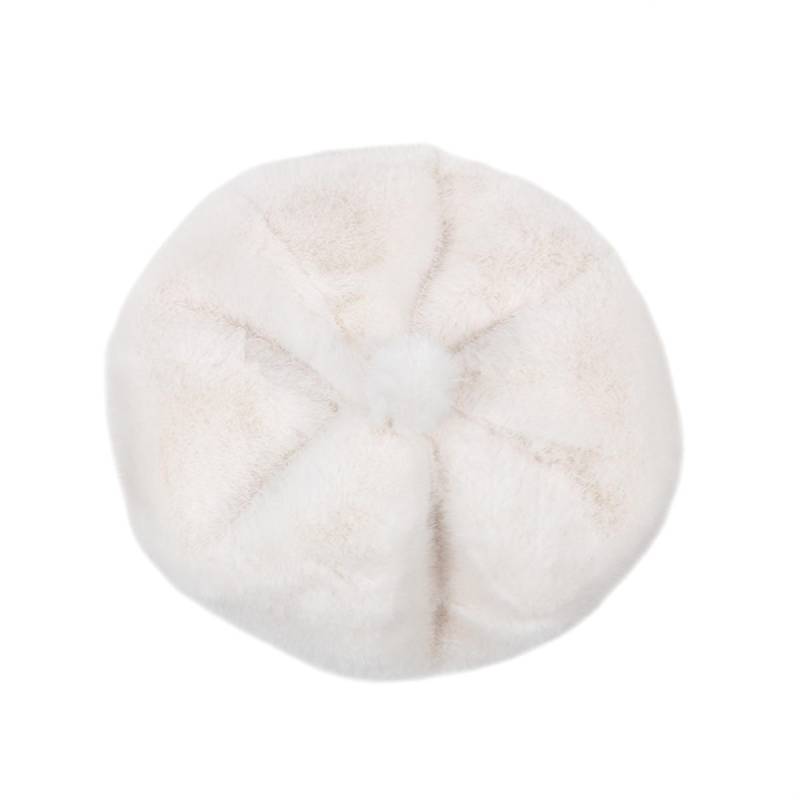 Damen Wintermode Imitation Nerzhaar Mutterhut Ganzer Nerz Imitationspelzhut Lässige Warme Baskenmütze Tide one size milch-weiße von Joom DACH