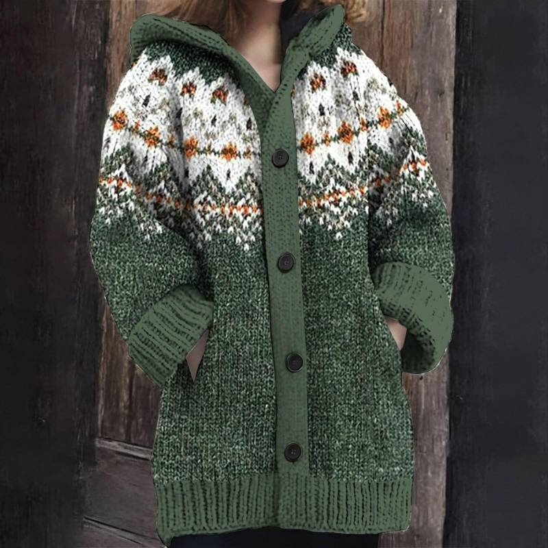 Damen Winterpullover Mantel Button Down Kapuzenpullover Strickpullover Lose Langarm Warme Jacke Outwear L von Joom DACH