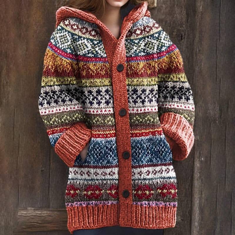 Damen Winterpullover Mantel Button Down Kapuzenpullover Strickpullover Lose Langarm Warme Jacke Outwear XXL von Joom DACH