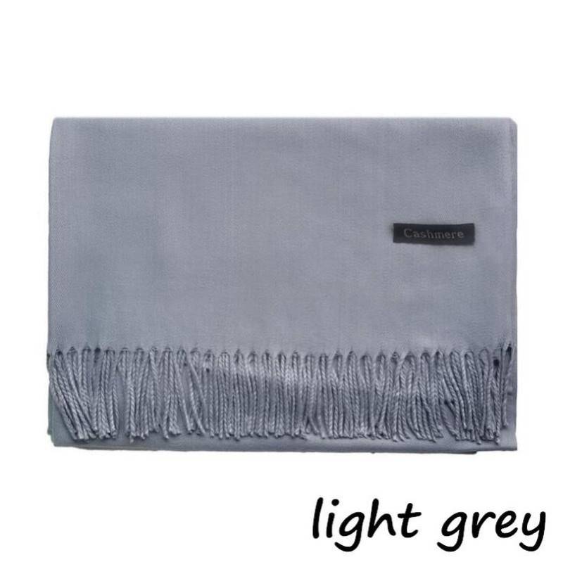 Damen-Winterschal, reiner Kaschmir-Schal mit Quaste, dicker Hals, warmes Stirnband, Damenschals, Wraps licht grau von Joom DACH