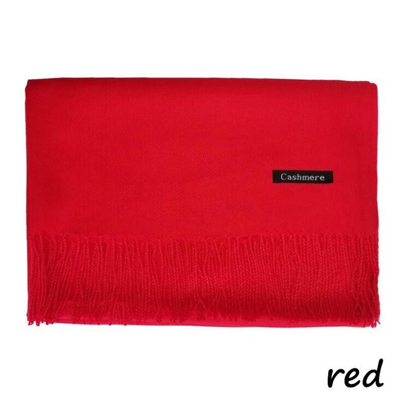 Damen-Winterschal, reiner Kaschmir-Schal mit Quaste, dicker Hals, warmes Stirnband, Damenschals, Wraps rot von Joom DACH