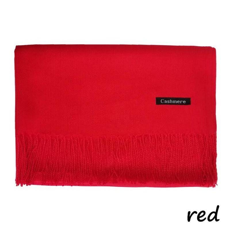 Damen-Winterschal, reiner Kaschmir-Schal mit Quaste, dicker Hals, warmes Stirnband, Damenschals, Wraps rot von Joom DACH