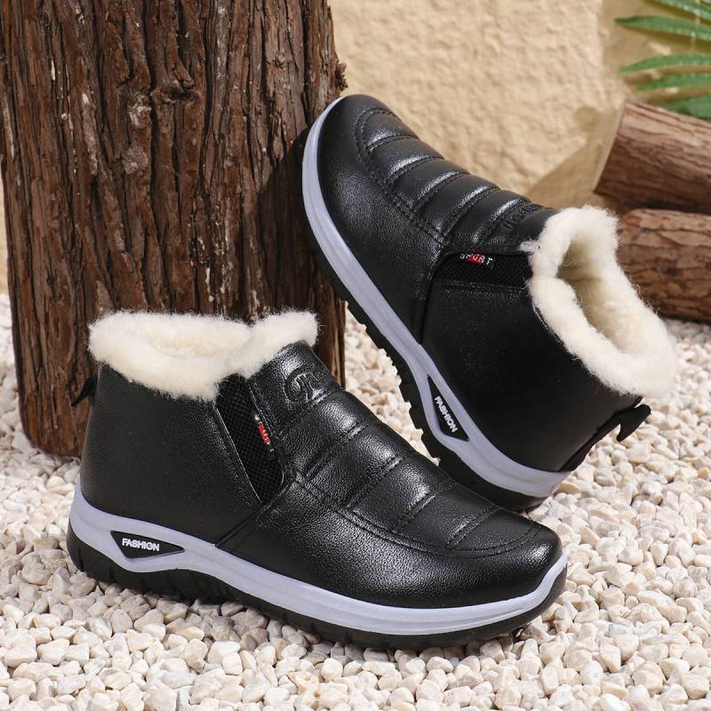 Damen-Winterstiefel, dick, warm, mit Fleece gefüttert, kurze Stiefel, Outdoor-High-Top-Schuhe mit rutschfester Sohle für Damen, lässig, mit Fell gefütterte Schneeschuhe 39 von Joom DACH