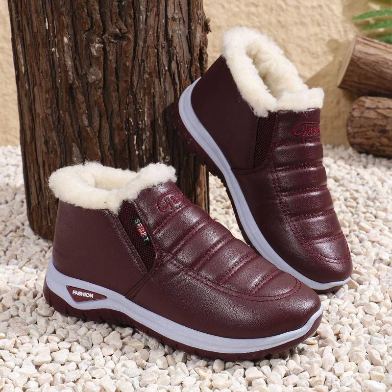 Damen-Winterstiefel, dick, warm, mit Fleece gefüttert, kurze Stiefel, Outdoor-High-Top-Schuhe mit rutschfester Sohle für Damen, lässig, mit Fell gefütterte Schneeschuhe 40 von Joom DACH