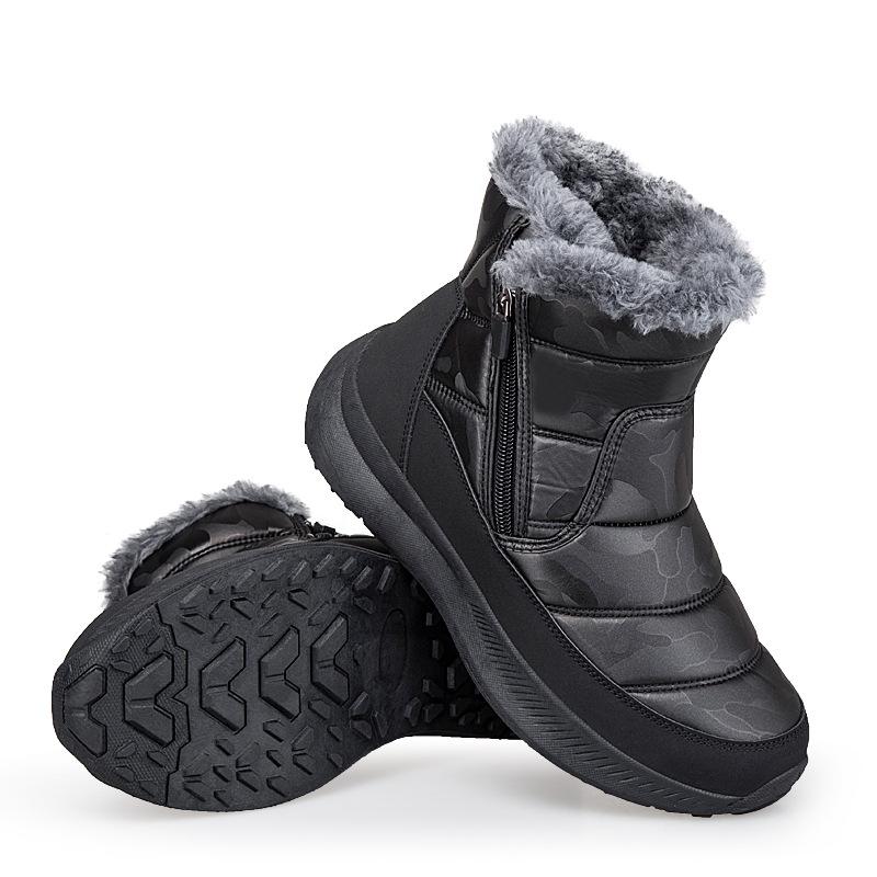 Damen-Winterstiefel mit seitlichem Reißverschluss, warme, mit Kunstfell gefütterte Wanderstiefeletten zum Wandern im Freien, wasserabweisende, rutschfeste Stiefeletten für Damen 40 schwarz von Joom DACH
