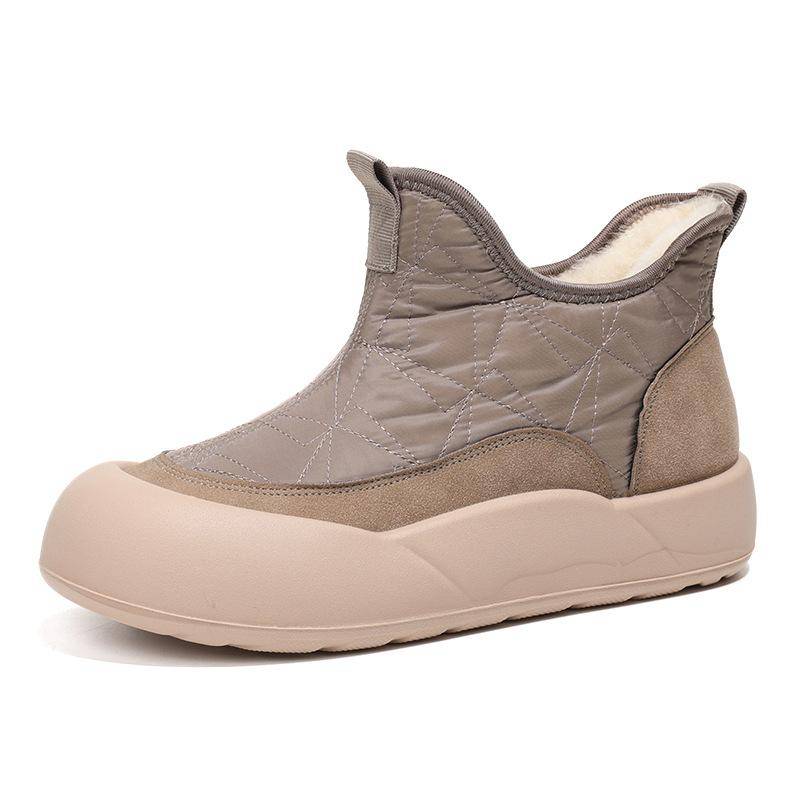 Damen Winterstiefeletten mit Plateausohle, warm, klobig, rutschfest, wasserabweisend, Stiefeletten, bequem, mit Kunstfellfutter, kurze Wanderstiefel für Damen 41 khaki von Joom DACH