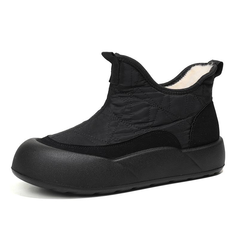 Damen Winterstiefeletten mit Plateausohle, warm, klobig, rutschfest, wasserabweisend, Stiefeletten, bequem, mit Kunstfellfutter, kurze Wanderstiefel für Damen 41 schwarz von Joom DACH