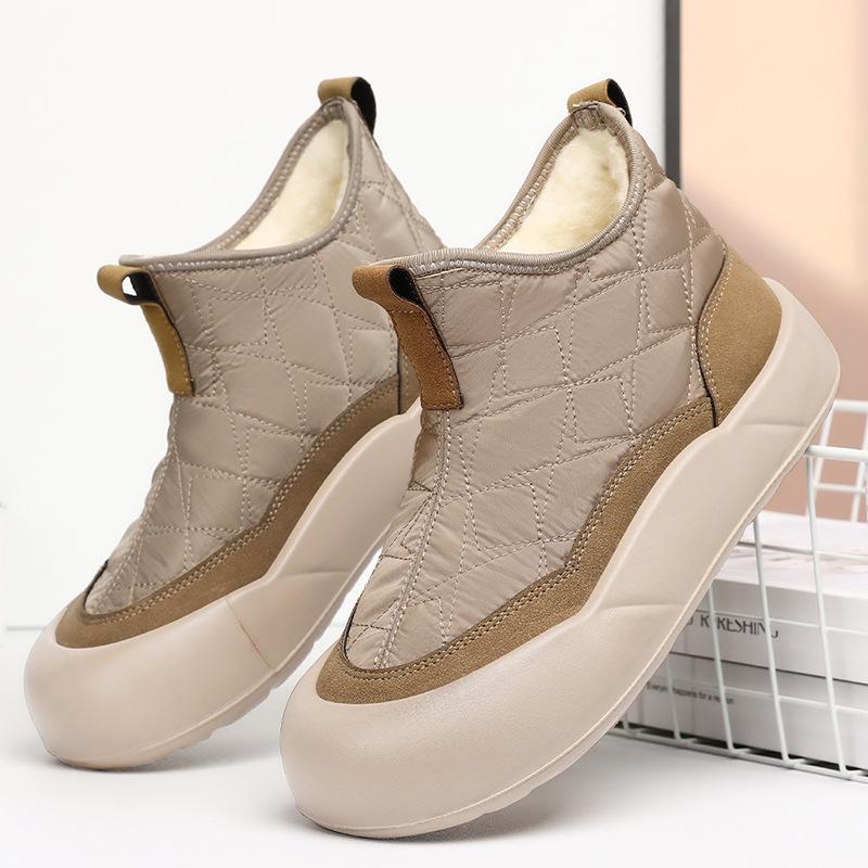 Damen Winterstiefeletten mit Plateausohle, warm, klobig, rutschfest, wasserabweisend, Stiefeletten, bequem, mit Kunstfellfutter, kurze Wanderstiefel für Damen 41 von Joom DACH