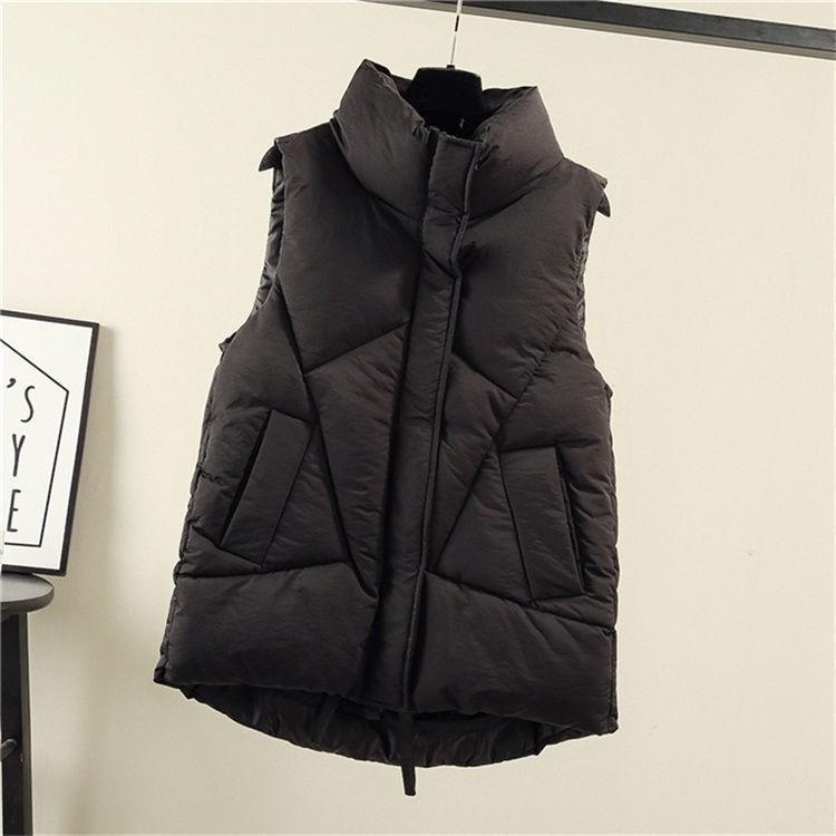 Damen Winterweste Reverskragen Reißverschluss Westenjacke mit Taschen Baumwollwattiert Warmer Ärmelloser Mantel für Outdoor-Weste XXL von Joom DACH