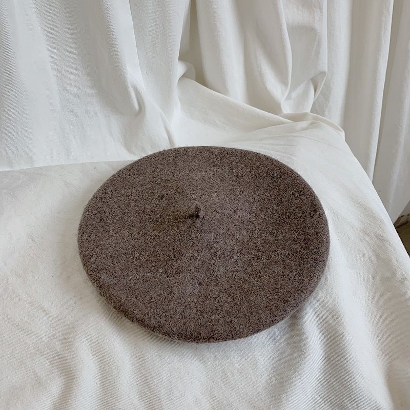 Damen-Wollmütze im französischen Künstlerstil, warme Wintermütze, Retro-Uni-Baskenmütze, einfarbig, elegante Dame, alle passenden Herbstmützen One size licht kaffee von Joom DACH