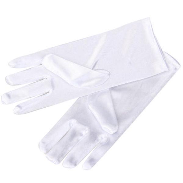 Damen Wunderschöne Handgelenkhandschuhe Hochzeit Tanzparty Satin Ball Mode Kleider Zubehör Kurze Handschuhe weiß von Joom DACH