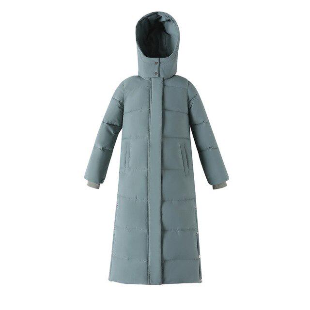 Damen XL-Winterjacke mit seitlichem Schlitz und Kapuze, winddicht, warm, Daunenjacke, Übergröße, wattierte Parkas XXL grün von Joom DACH