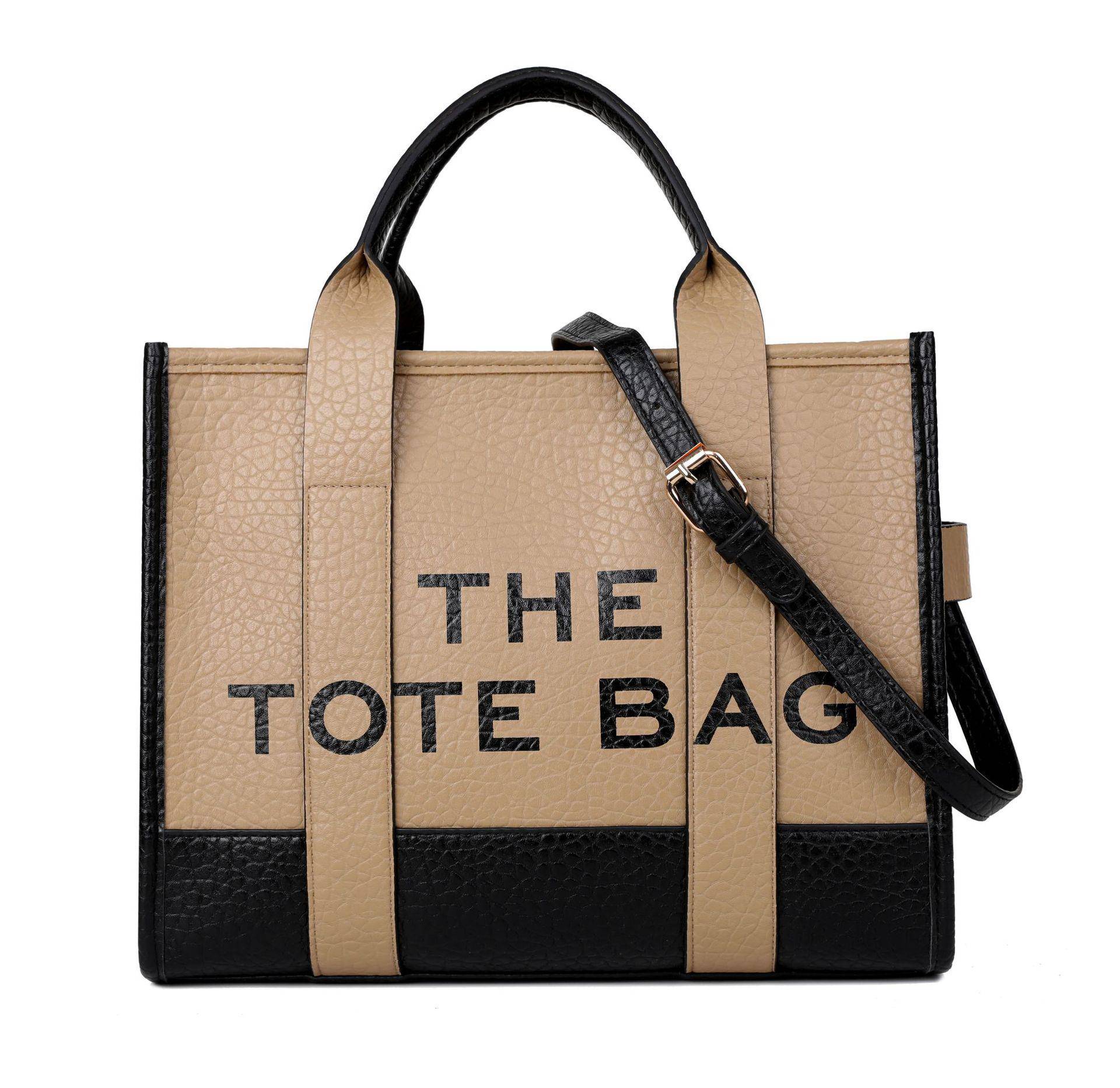 Damen Zwei-Ton PU Leder Tote - Vielseitige Einzel-Schulter- & Umhängetasche Small von Joom DACH