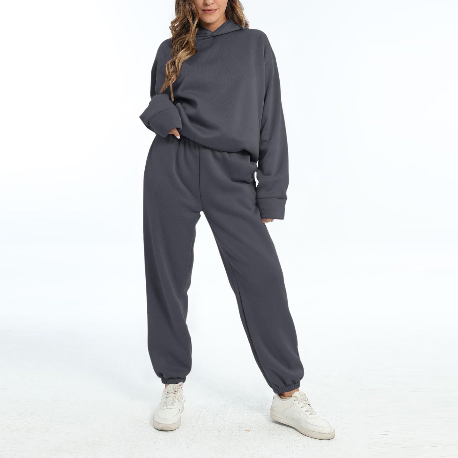 Damen-Zweiteiler-Set, langärmelig, Kapuzenpullover, Pullover, Sweatshirt, Jogginghose, lässiger Workout-Trainingsanzug XL Damen-Zweiteiler-Set, langärmelig, Kapuzenpullover, Pullover, Sweatshirt, Jogginghose, lässiger Workout-Trainingsanzug XL von Joom DACH