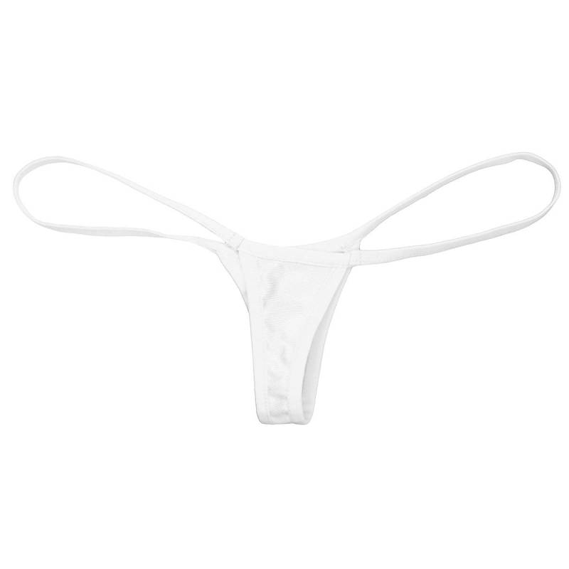 Damen dehnbare Low Rise Micro Mini G-String T-Back Tangas Bikini Dessous Unterwäsche weiß von Joom DACH
