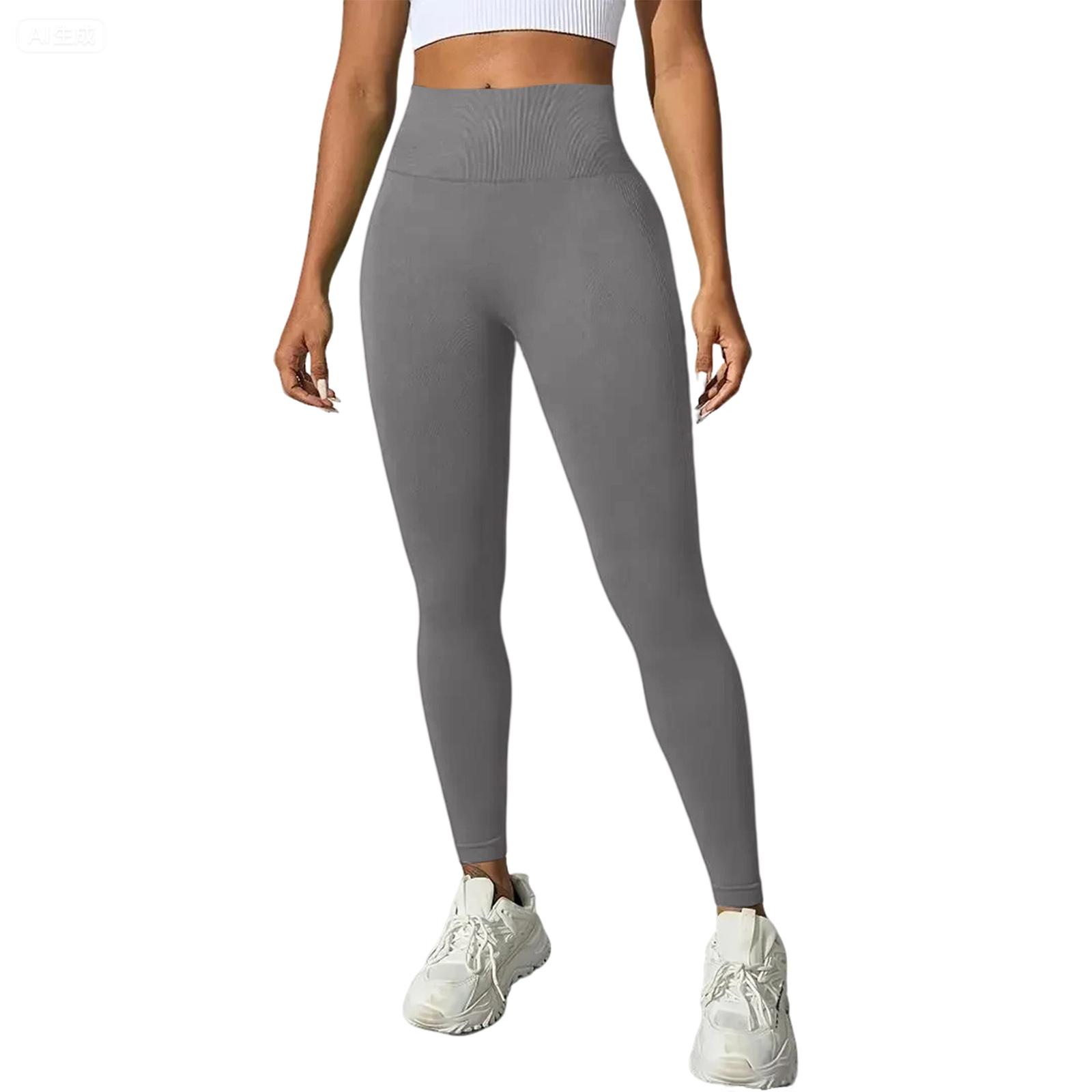 Damen einfarbige nahtlose Yogahose, High Waist Pfirsich-Hüft-Sporthose, Hochelastische Yogakleidung, Fitnesshose M von Joom DACH