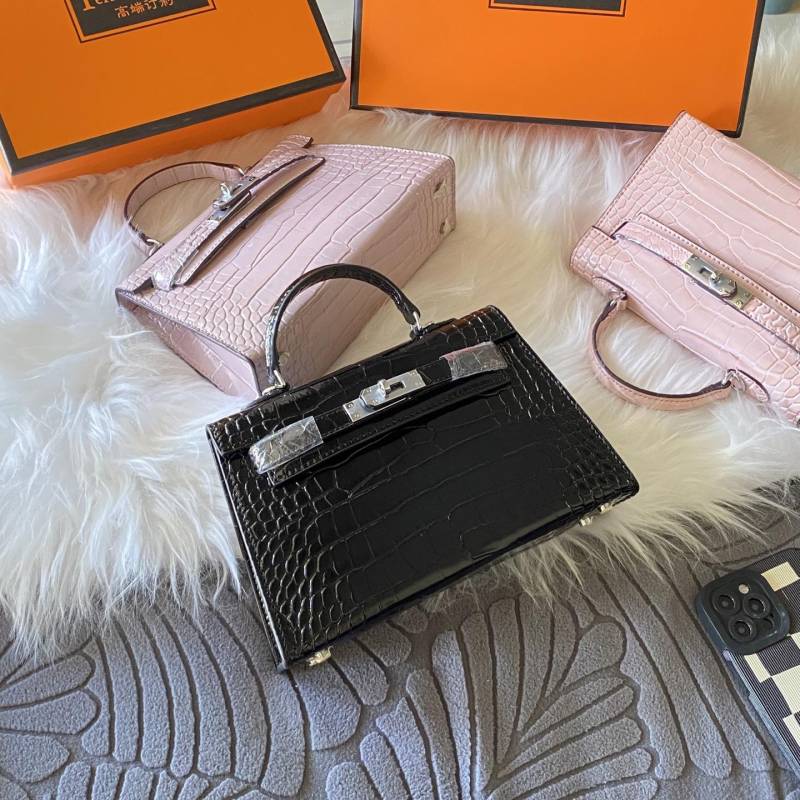 Damen neue exquisite Umhängetasche, kleine Tasche, Krokodilmuster-Tasche, hochwertige Mini-Vielseitigkeitshandtasche. 22cm von Joom DACH