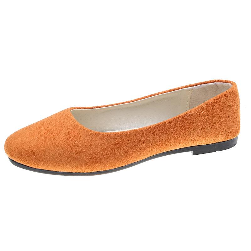 Damen- und Mädchen-Schuhe, einfarbig, Übergröße, flach, flach, bequem, lässig, Einzelschuhe, 19 Farben 39 orange von Joom DACH
