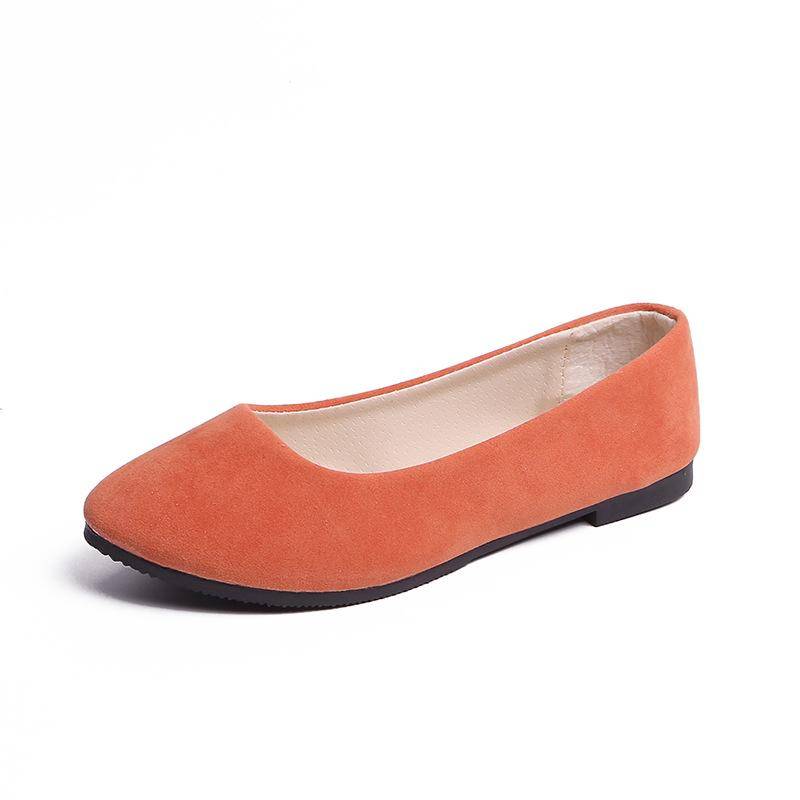 Damen- und Mädchen-Schuhe, einfarbig, große Größe, zum Hineinschlüpfen, flach, flach, bequem, lässig, einzelne Schuhe 39 orange von Joom DACH