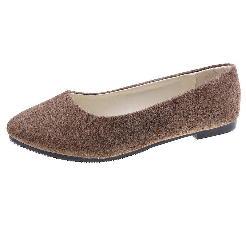 Damen- und Mädchen-Schuhe, einfarbig, große Größe, zum Hineinschlüpfen, flach, flach, bequem, lässig, einzelne Schuhe 40 braun von Joom DACH