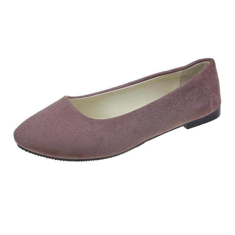 Damen- und Mädchen-Schuhe, einfarbig, große Größe, zum Hineinschlüpfen, flach, flach, bequem, lässig, einzelne Schuhe 41 pastell braun von Joom DACH