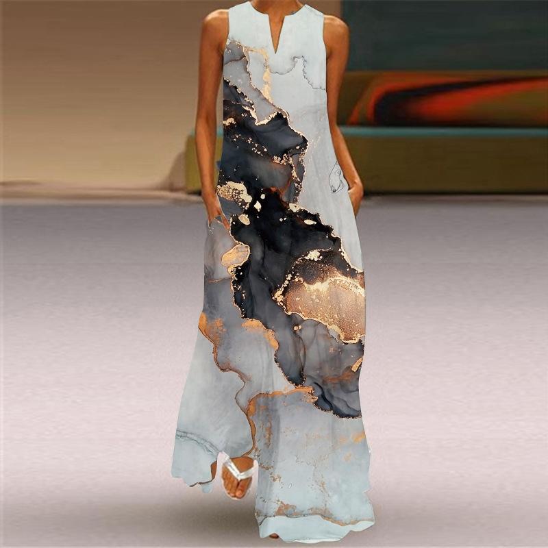 Damenbekleidung, Frühlings- und Sommermode, bedruckt, langer Rock, Kleid, Strandurlaub, Freizeitkleider XL Damenbekleidung, Frühlings- und Sommermode, bedruckt, langer Rock, Kleid, Strandurlaub, Freizeitkleider XL von Joom DACH