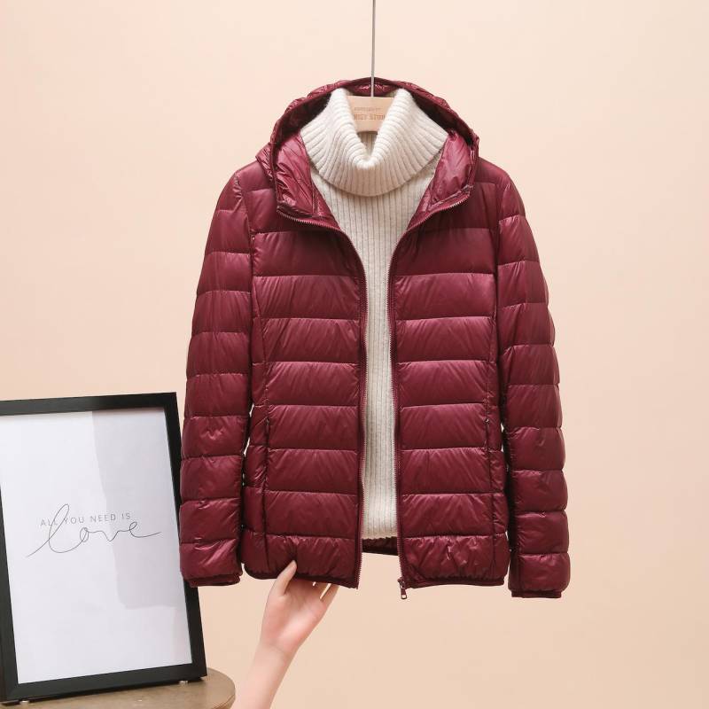 Damenbekleidung Ultraleichte Daunenjacke Damen Winter Warmer Mantel Leichte Warme Jacken Damen Kapuzenparka 8XL von Joom DACH