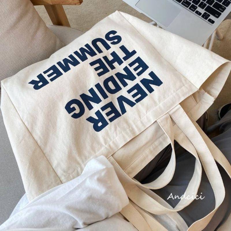 Damenhandtasche Buchstaben Lazy Wind Canvas Tasche Einfache Große Kapazität Schultertasche Studenten Unterrichtstasche 37**20*38cm von Joom DACH