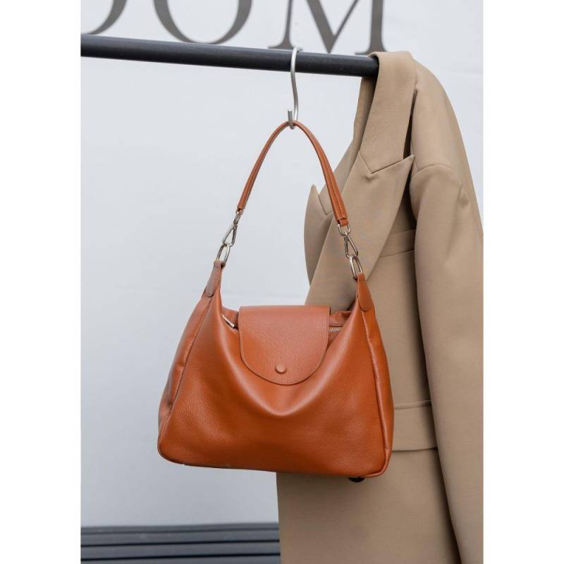 Damenhandtasche aus Naturfell mit Tropfenmuster, modische, hochwertige, einfache Umhängetasche aus weichem Leder, Damen-Shell-Tasche aus weichem Leder von Joom DACH