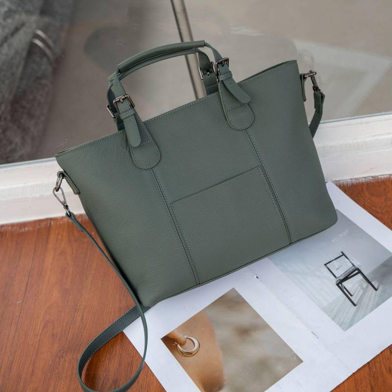 Damenhandtasche aus Rindsleder, Umhängetasche, modische praktische Eimertasche mit großem Fassungsvermögen, tragbare Messenger-Tasche aus weichem Leder von Joom DACH