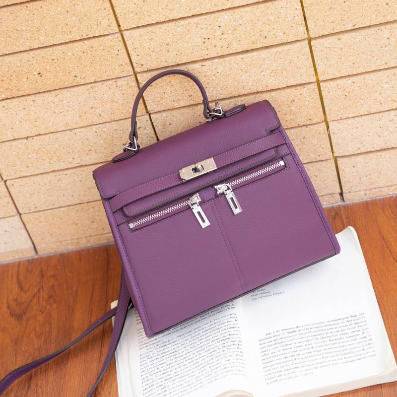 Damenhandtasche aus Rindsleder, Umhängetasche für Damen, Modische Mehrfachtaschen, Praktische Lokomotiv-Vierkanttasche mit großem Fassungsvermögen violett von Joom DACH