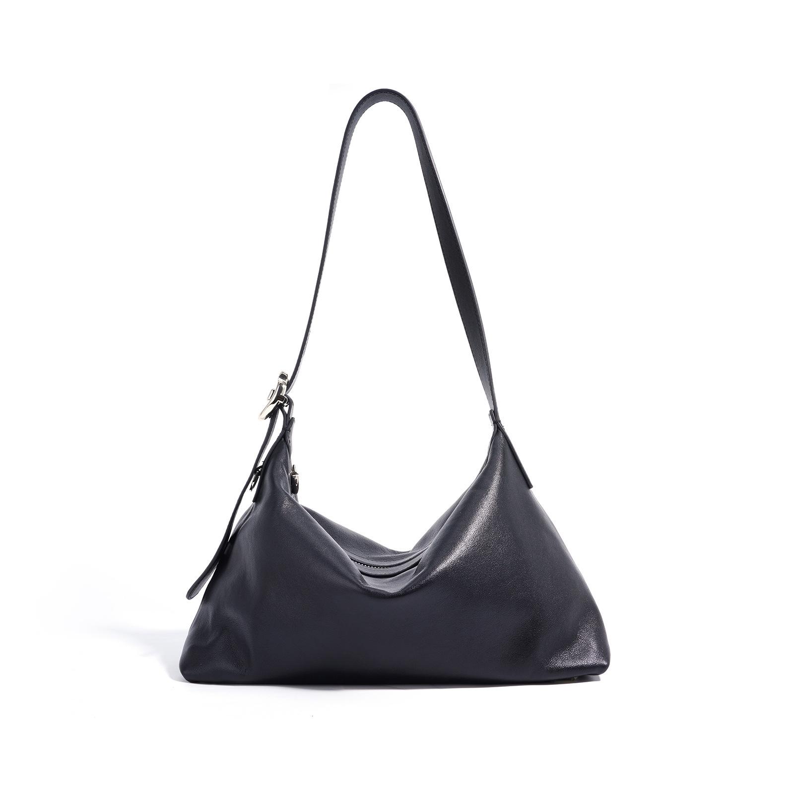 Damenhandtasche aus Rindsleder Schultertasche Umhängetasche Große Kapazität Pendlertasche Damen schwarz von Joom DACH