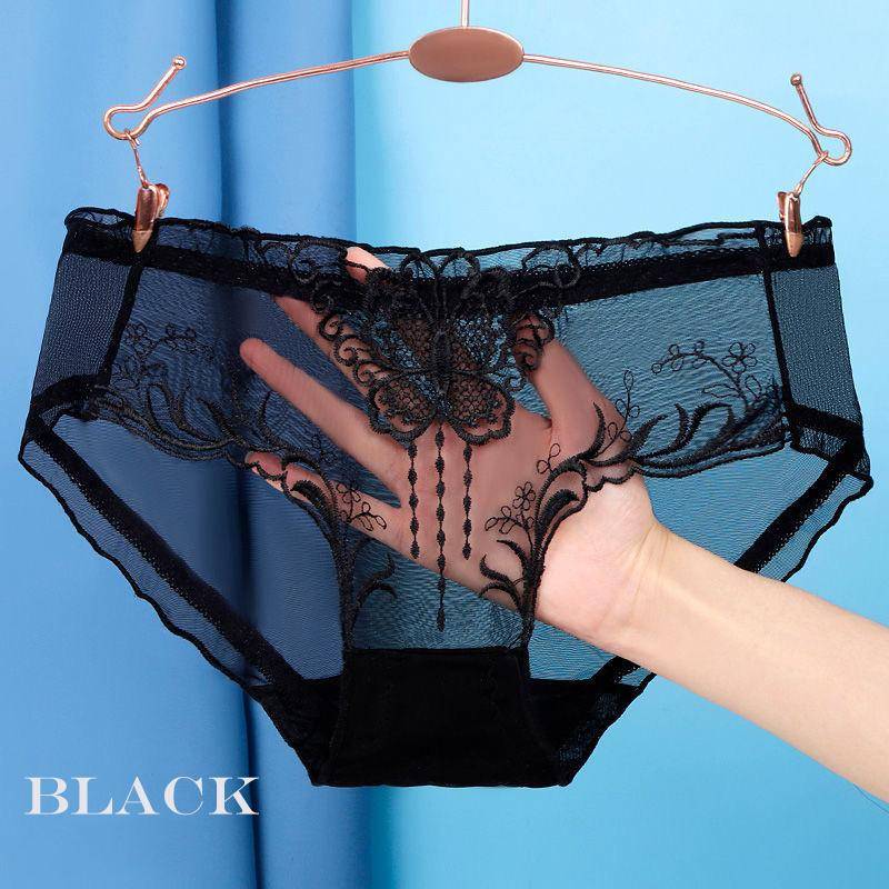 Damenhöschen, dünne transparente Unterwäsche für Frauen, Spitze, Schmetterling, kurze Damen-Dessous-Unterhose L schwarz Damenhöschen, dünne transparente Unterwäsche für Frauen, Spitze, Schmetterling, kurze Damen-Dessous-Unterhose L schwarz von Joom DACH