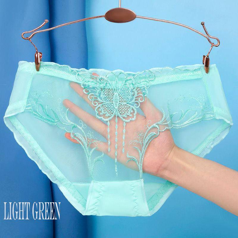 Damenhöschen, dünne transparente Unterwäsche für Frauen, Spitze, Schmetterling, kurze Damen-Dessous-Unterhose L hellgrüne Damenhöschen, dünne transparente Unterwäsche für Frauen, Spitze, Schmetterling, kurze Damen-Dessous-Unterhose L hellgrüne von Joom DACH