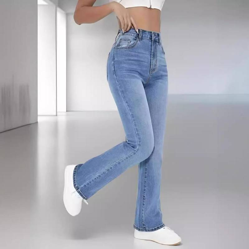 Damenjeans, schlankmachende Jeans im europäischen und amerikanischen Stil, lässig, vielseitig, hohe Taille, verwaschene Jeanshose für Damen XS blau Damenjeans, schlankmachende Jeans im europäischen und amerikanischen Stil, lässig, vielseitig, hohe Taille, verwaschene Jeanshose für Damen XS blau von Joom DACH